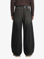 Denim Street Leopard Print Barrel Jeans - 2458