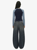 Denim Street Leopard Print Barrel Jeans - 2458