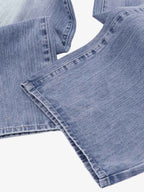 Vintage Washed Patchwork Distressed Scimitar Jeans