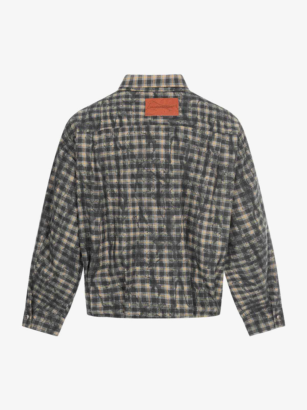 Vintage Washed Plaid Cropped Shirt Jacket