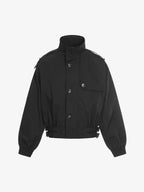 High Neck Belted Utility Cropped Jacket