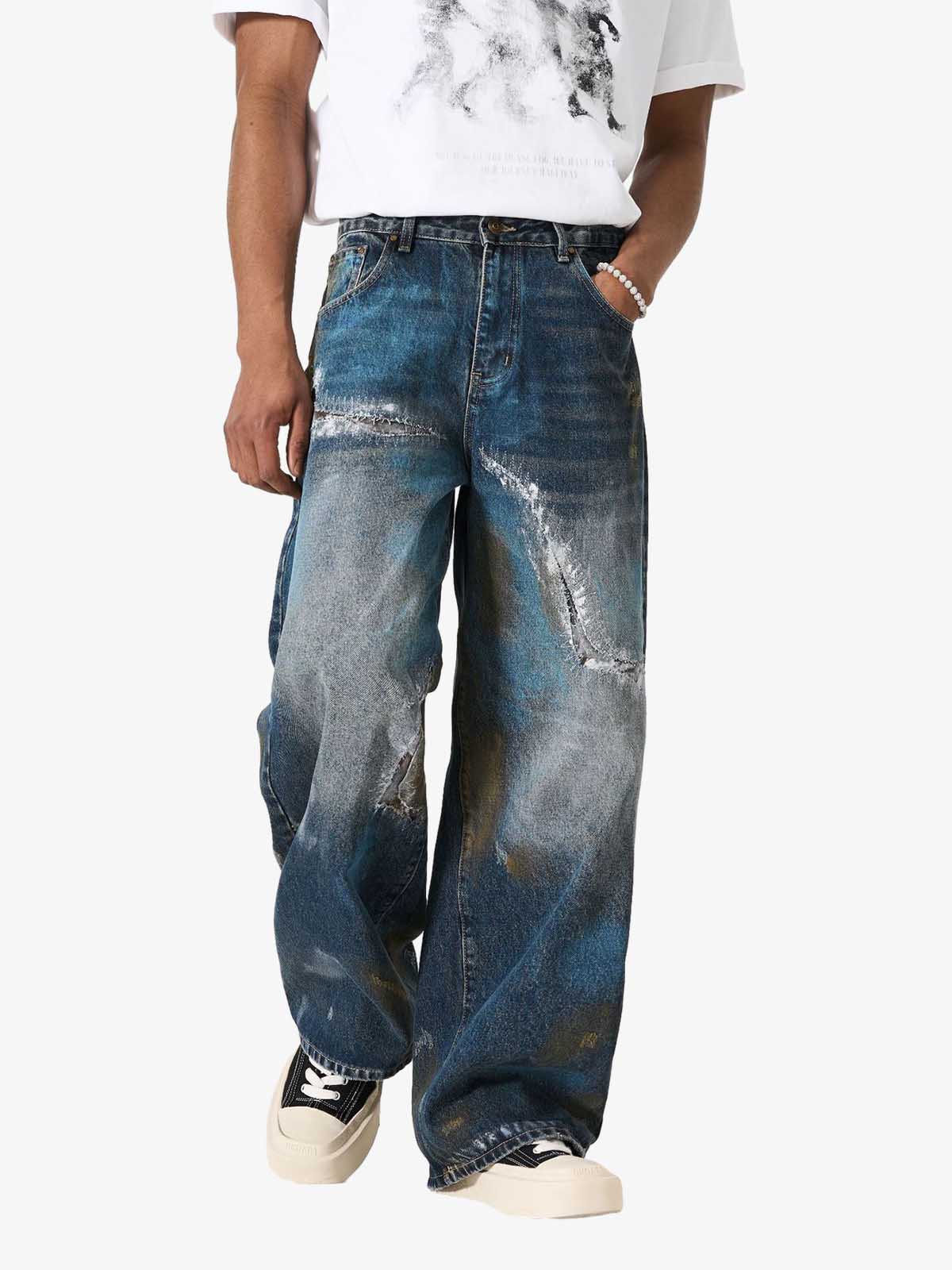 Vintage Washed Distressed Jeans