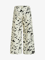 Cow Print Lace Trim Straight Leg Pants