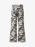 Checkerboard Patches Camo Cargo Flared Pants
