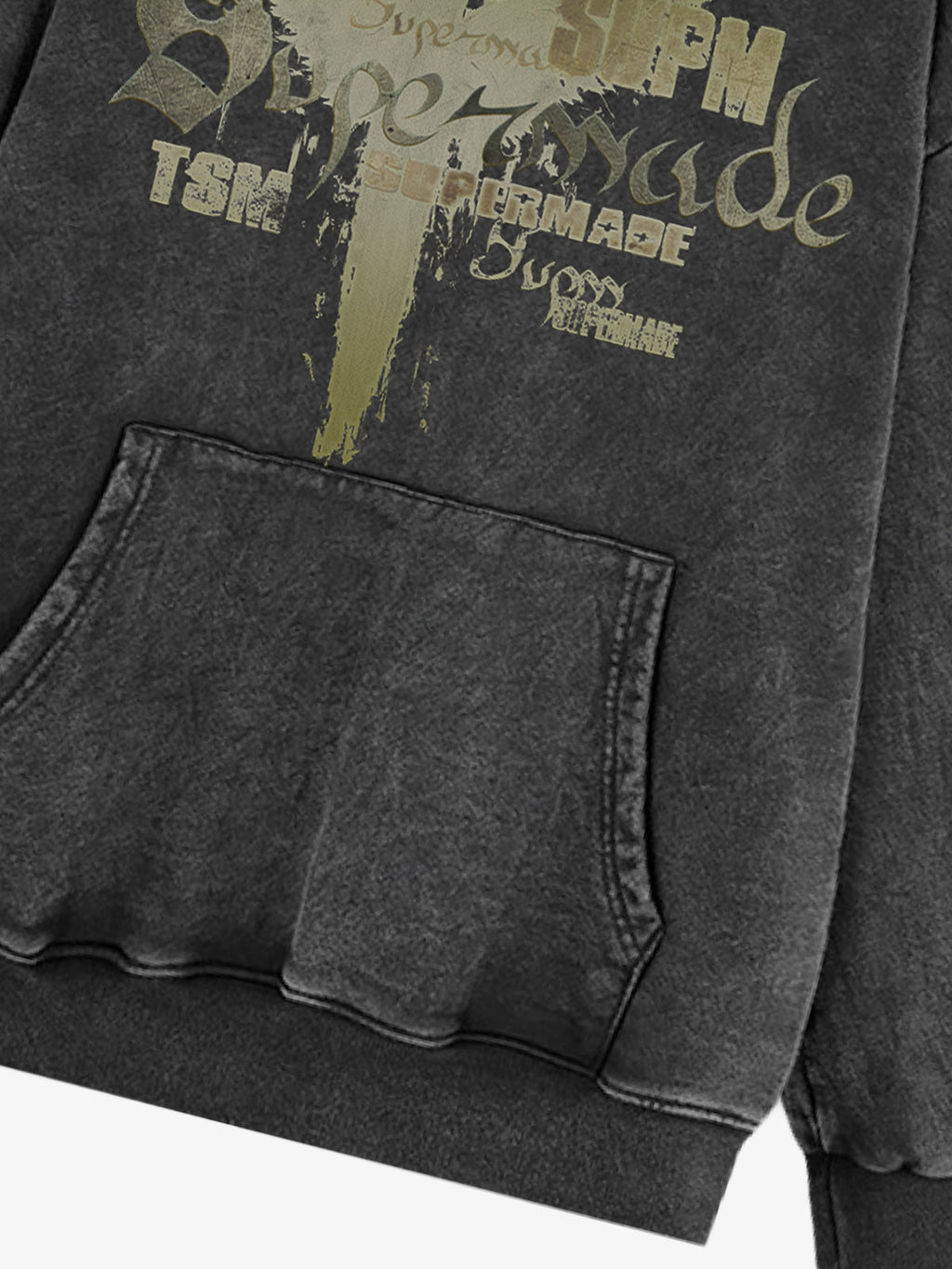 Vintage Washed Angel Halo Distressed Letter Graphic Hoodie