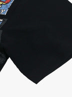 Waffle Knit Racing Checkered Flag Graphic T-Shirt