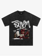 Street Trendy Skull Spray-Paint Graffiti Master T-Shirt