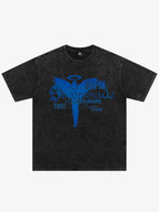 Distressed Washed Gothic Angel Graphic T-Shirt
