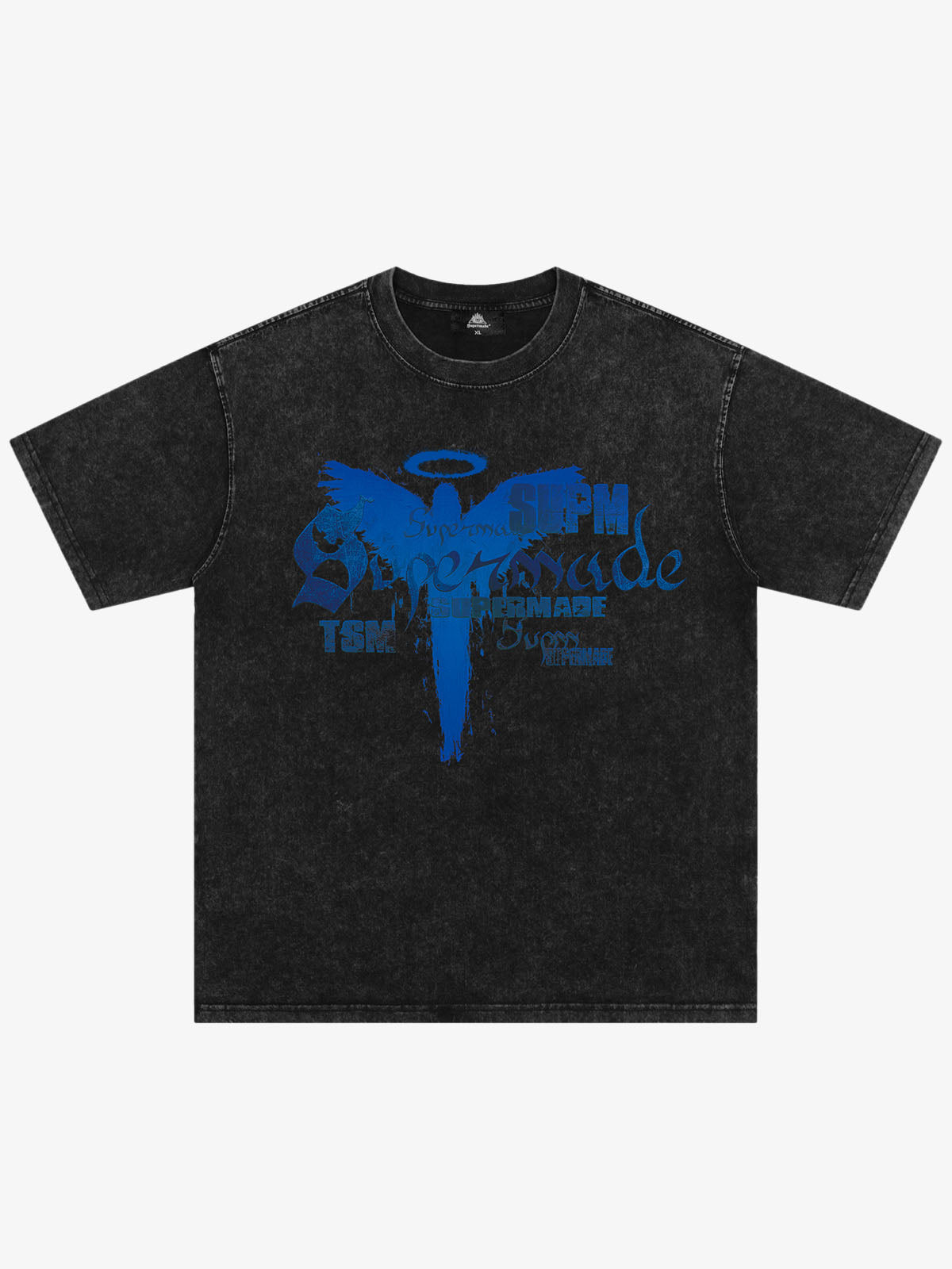 Distressed Washed Gothic Angel Graphic T-Shirt