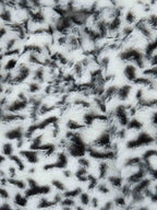 Vintage Faux Fur Hoodedd Leopard Lined Graphic Bomber Jacket