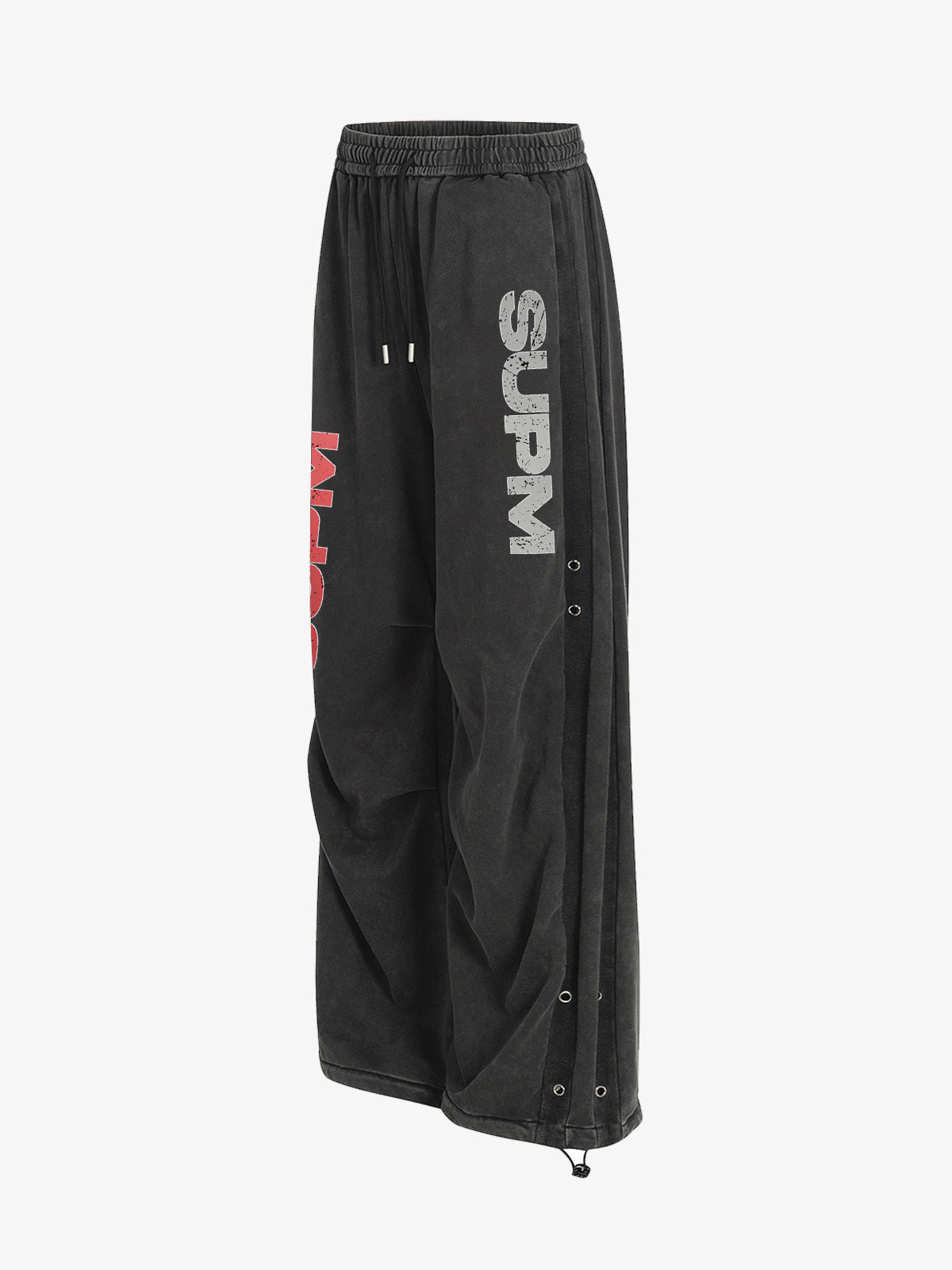 Street Washed Mottled Rivet Letter Print Baggy Sweatpants