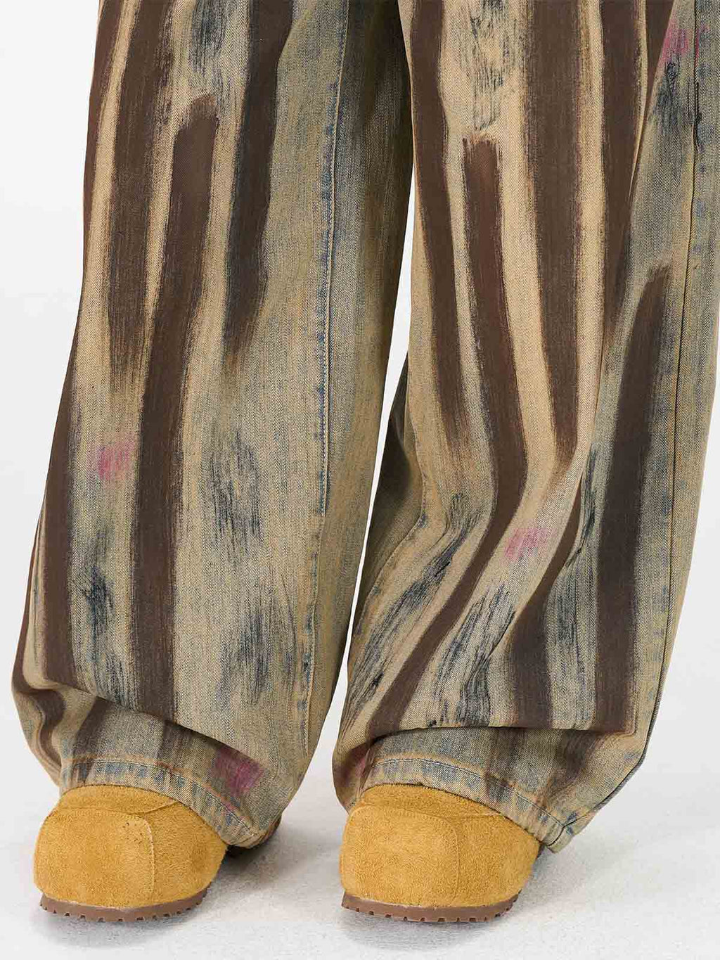 Retro Washed Brushstroke Baggy Jeans