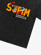SUPM Trendy Hip-Hop Monkey Graffiti Font T-Shirt