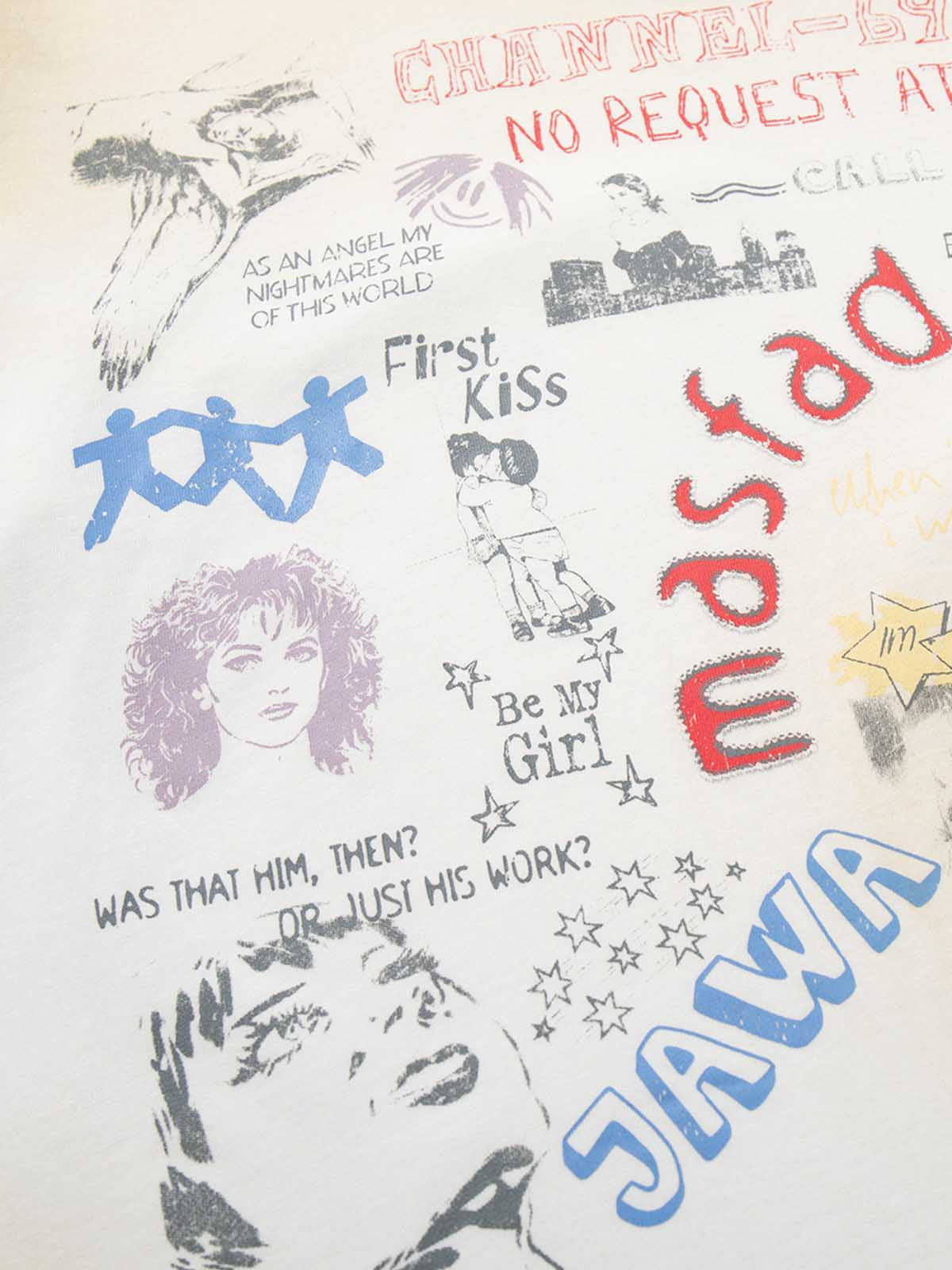 Graffiti Collage Mixed Graphic T-Shirt