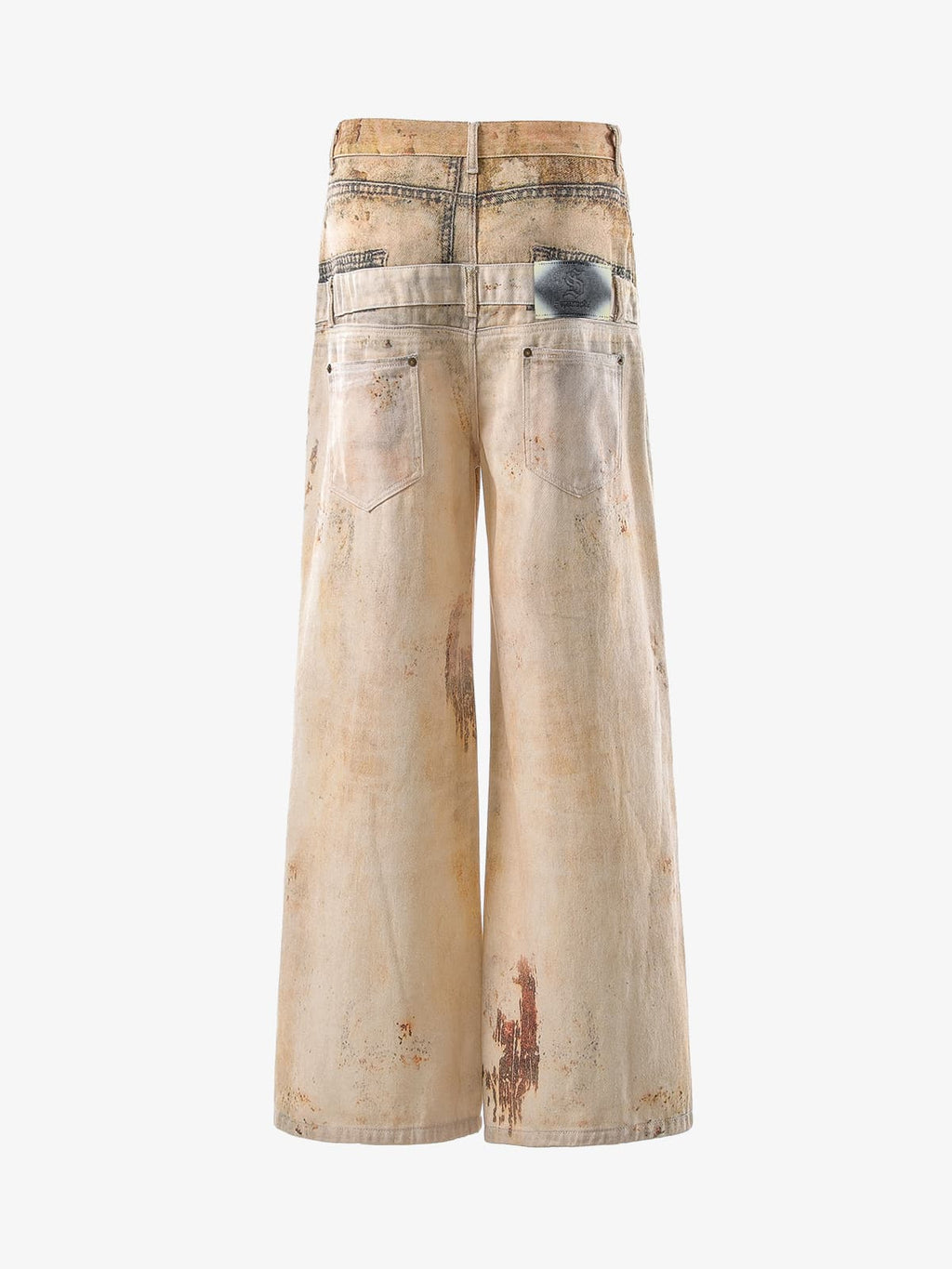 Vintage High Street Mud-Dyed Distressed Baggy Jeans