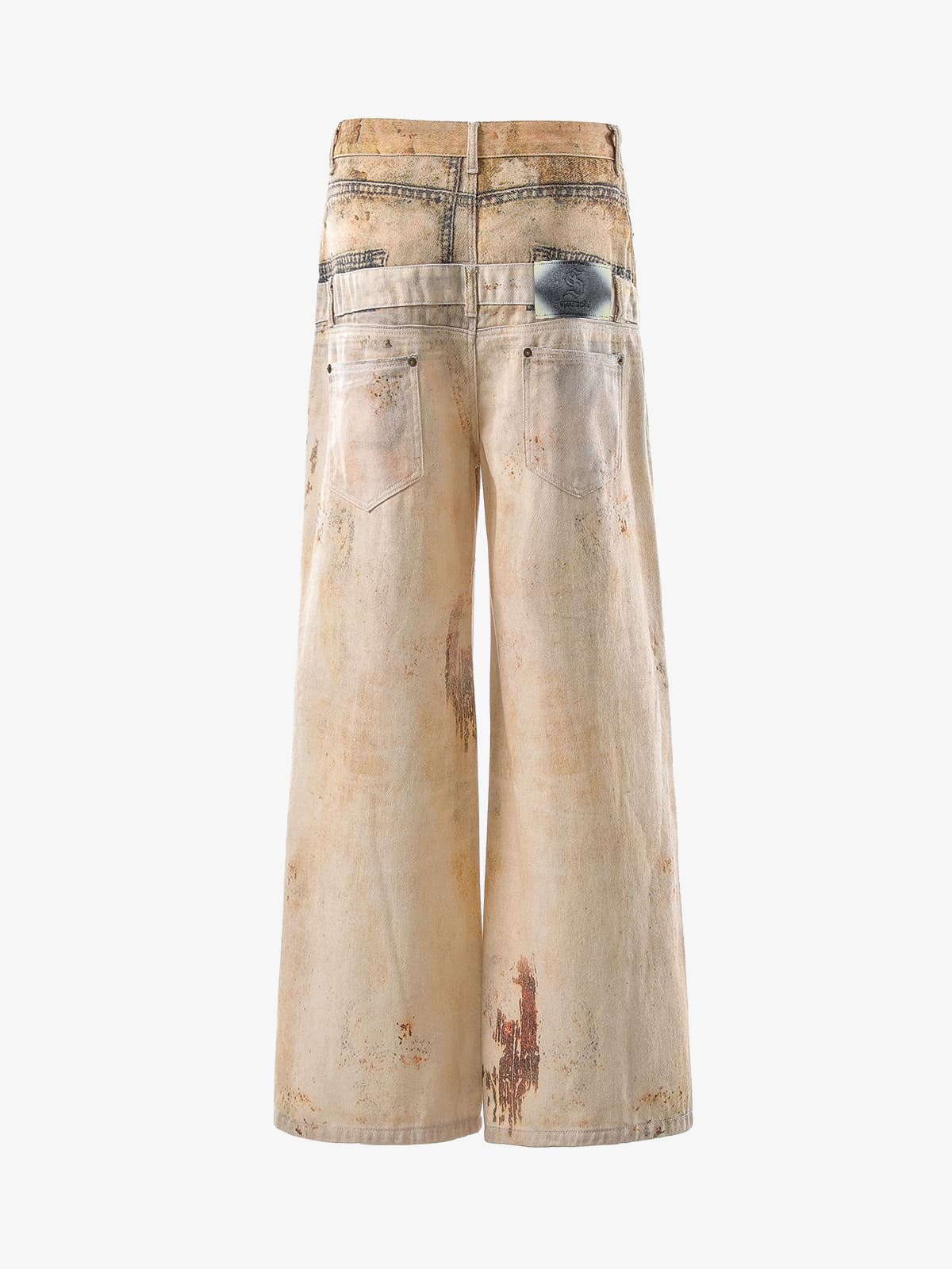 Vintage High Street Mud-Dyed Distressed Baggy Jeans