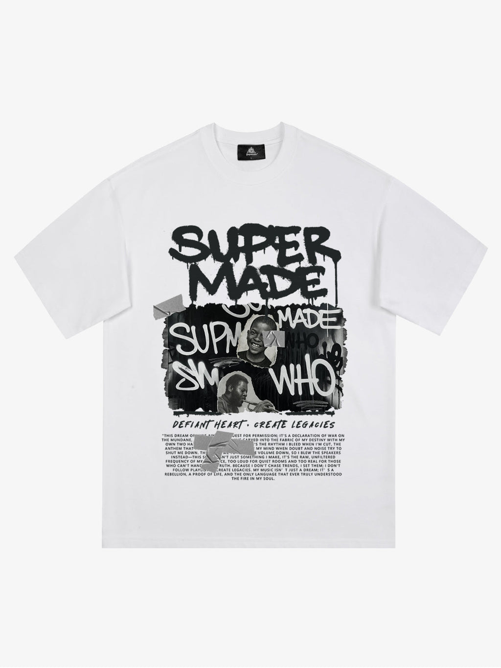 Streetwear Graffiti Character Collage Graphic T-Shirt