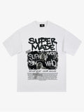 Streetwear Graffiti Character Collage Graphic T-Shirt