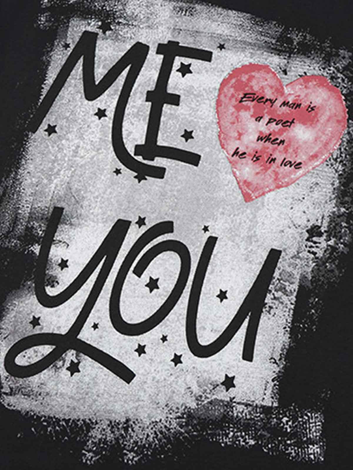Grunge “ME YOU” Heart Graphic T-Shirt