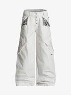 Vintage Patchwork Leopard Pocket Wide Leg Cargo Pants