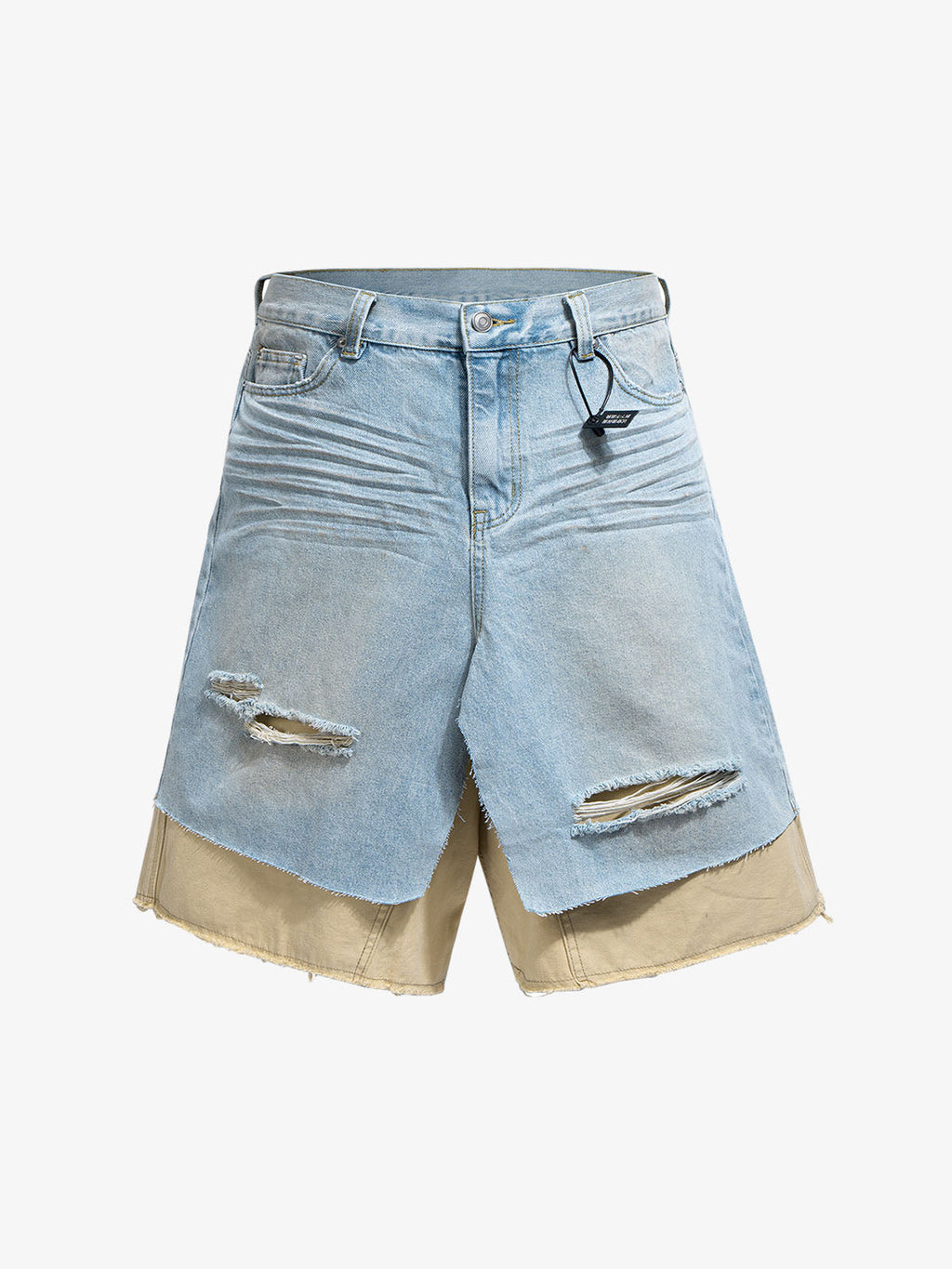 Layered Distressed Denim Jorts