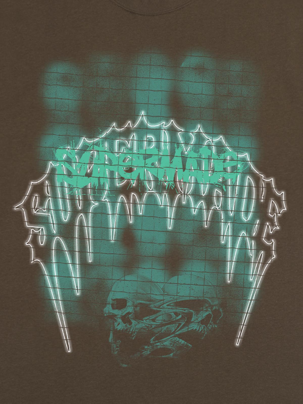 Dark Grid Skull Graphic T-Shirt