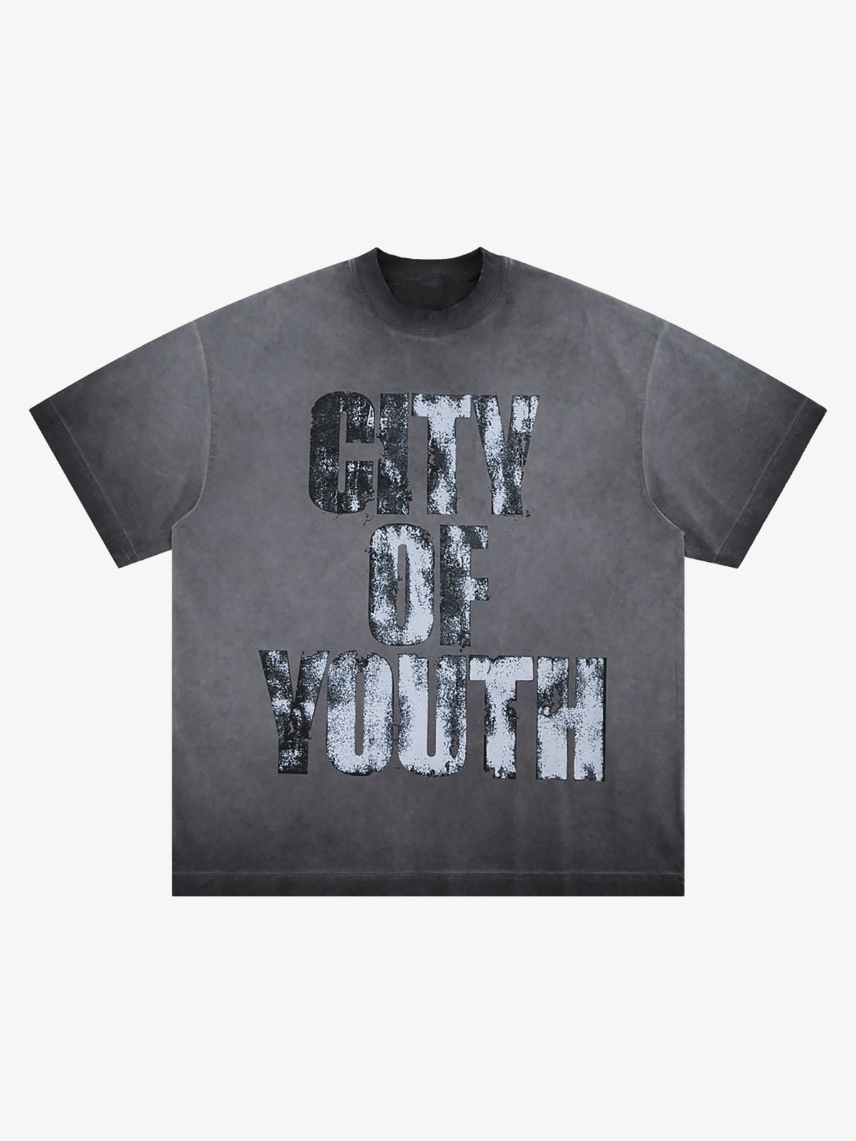 Vintage Gradient Spray Letter Print T-Shirt