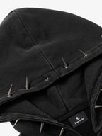 Spike Stud Detail Zip Up Hoodie