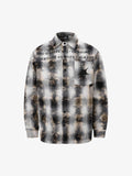 Streetwear Washed Distressed Plaid Long Sleeve Shirt