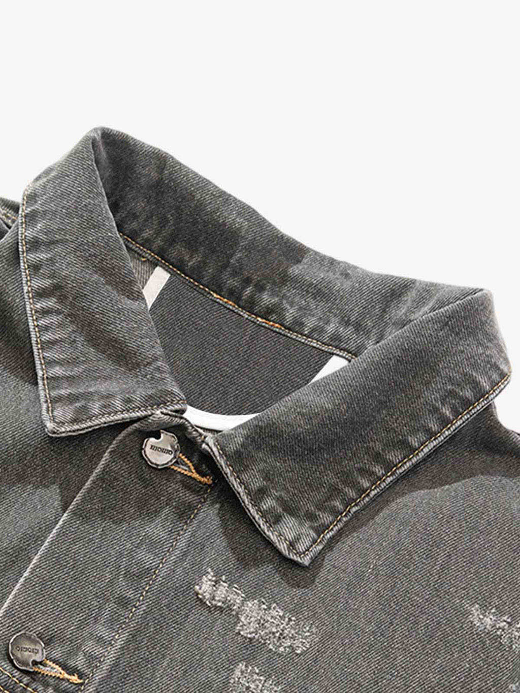 Retro Washed Distressed Denim Jacket