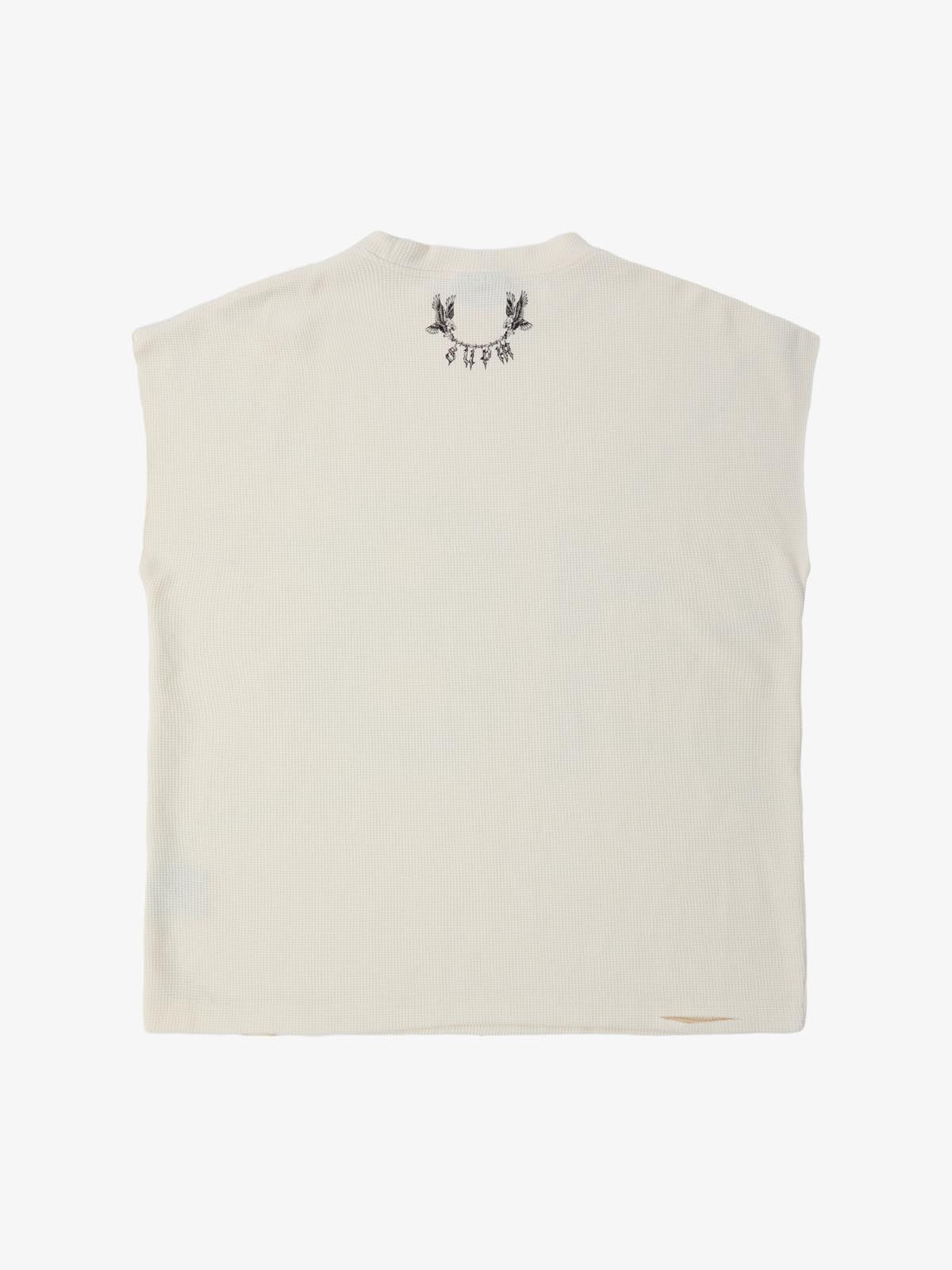 Waffle Thorn Print Sleeveless T-Shirt