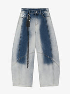 Washed Scorpion Graphic Curved Panel Pants - 2615