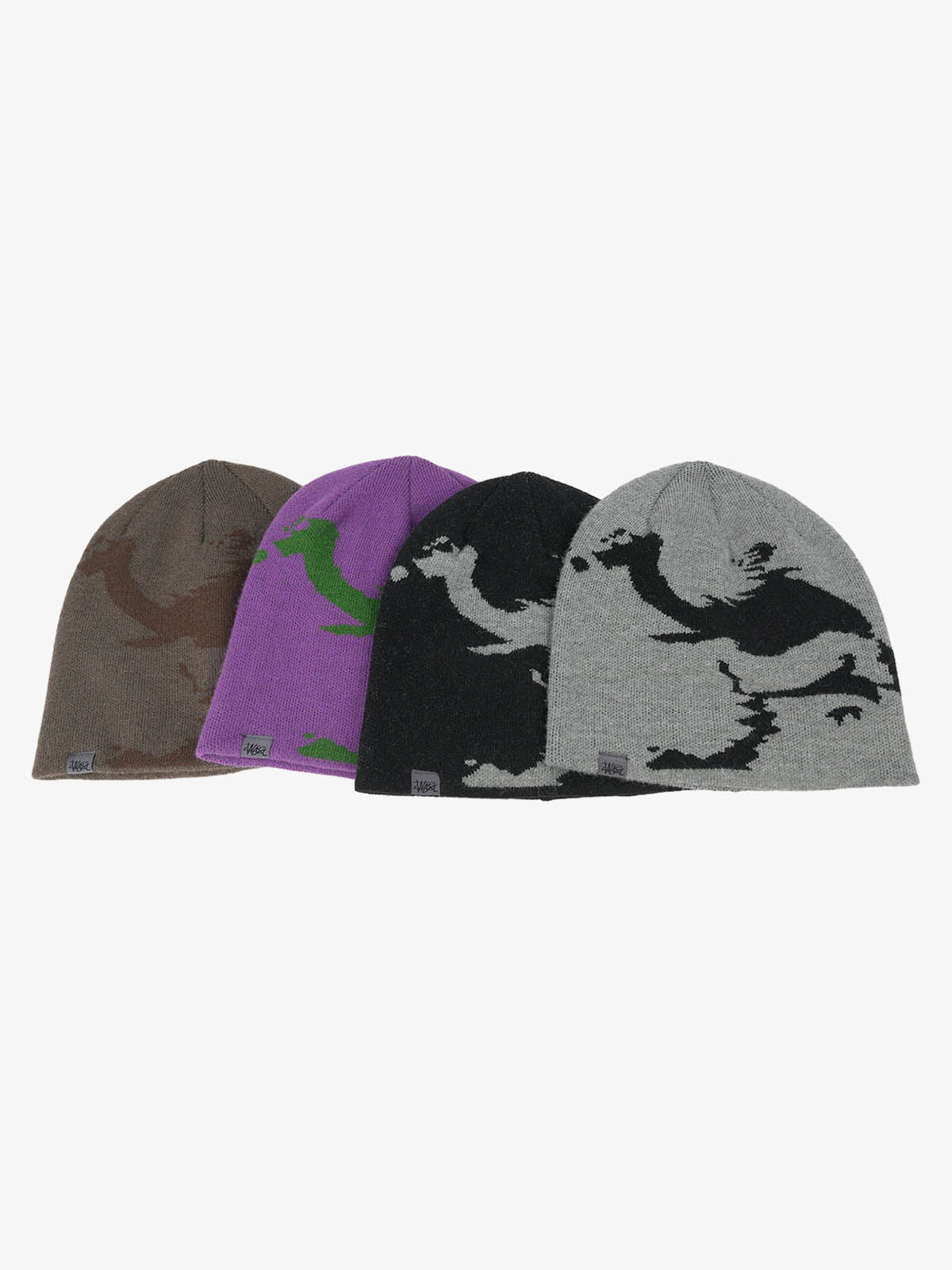 Contrast Color Jacquard Knit Beanie