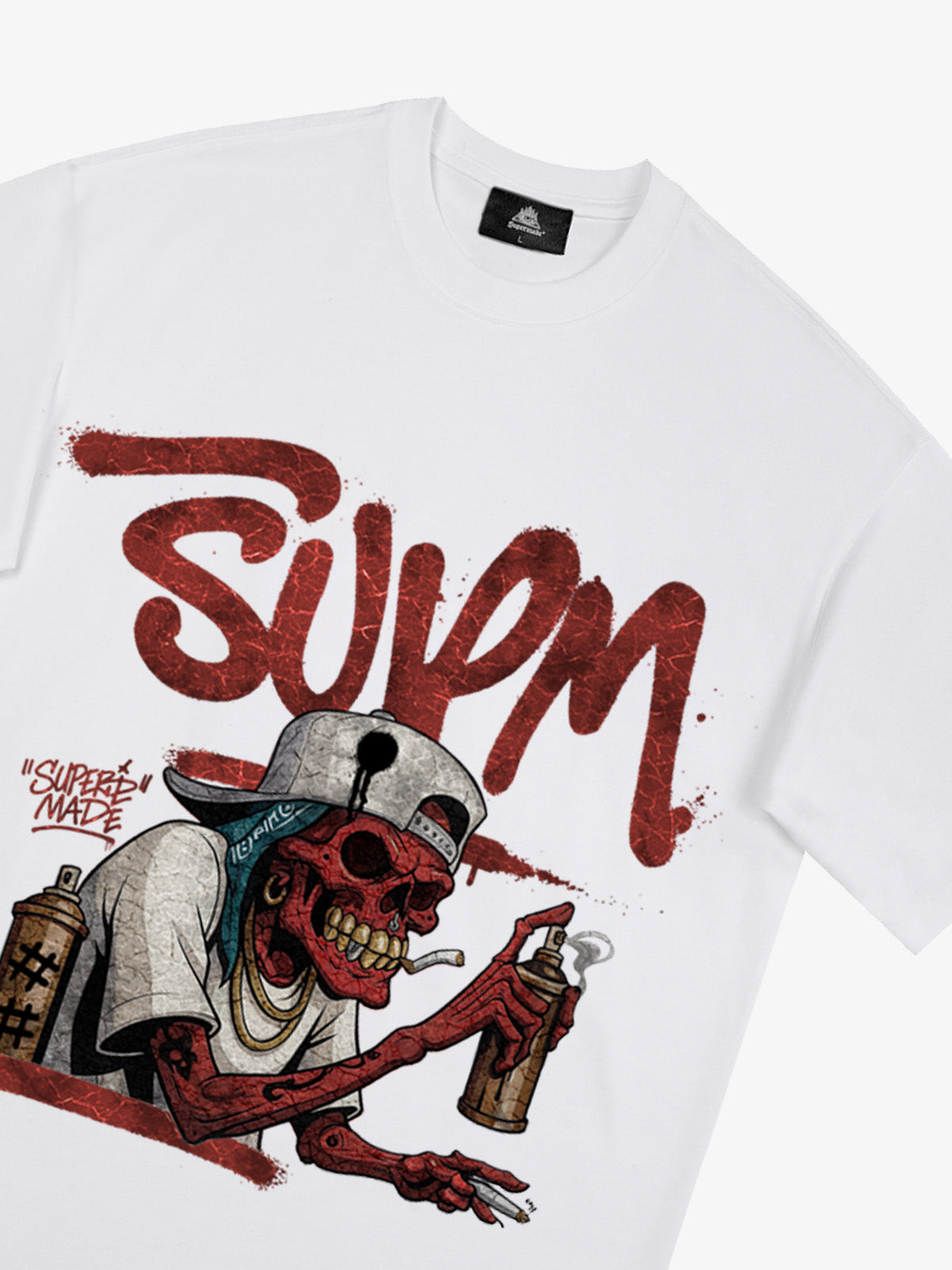 Street Trendy Skull Spray-Paint Graffiti Master T-Shirt