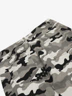 Checkerboard Patches Camo Cargo Flared Pants