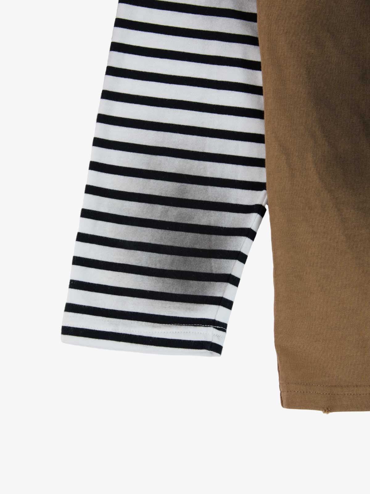 Grunge Graphic Distressed Cage Striped Long-Sleeve T-Shirt