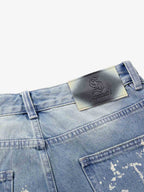 Tie-Dye Distressed Wide Leg Jeans