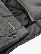 Deconstructed Patchwork Fur Collar Bomber Jacket