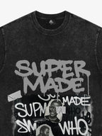 Streetwear Graffiti Character Collage Graphic T-Shirt