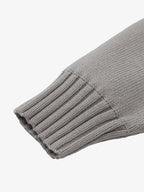 Layered Double V-Neck Ribbed Knit Cardigan