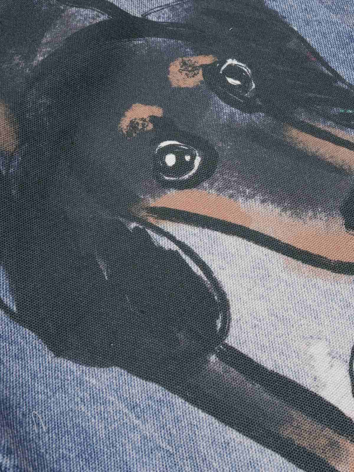 Retro Dachshund 3D Print Washed Distressed Jeans