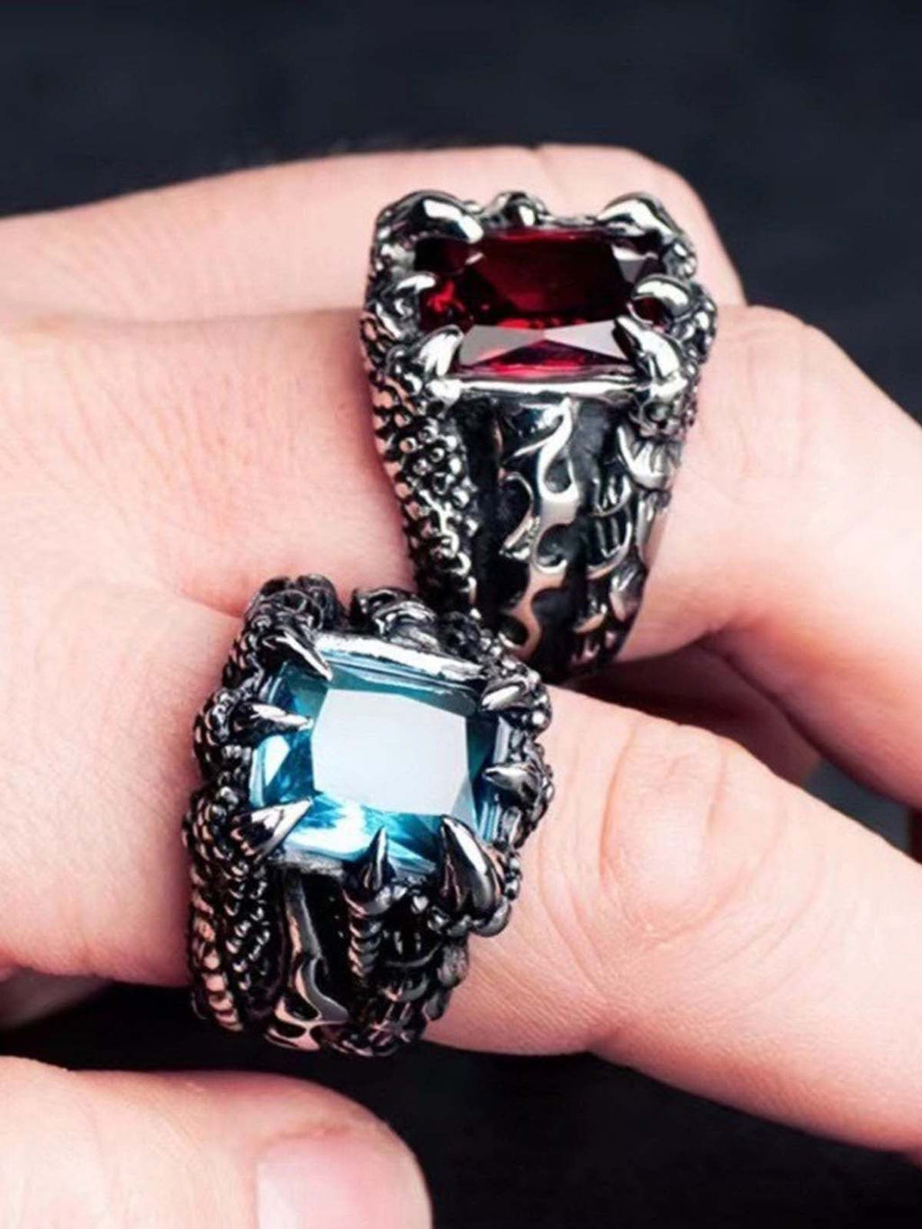 Gothic Claw Stone Open Ring