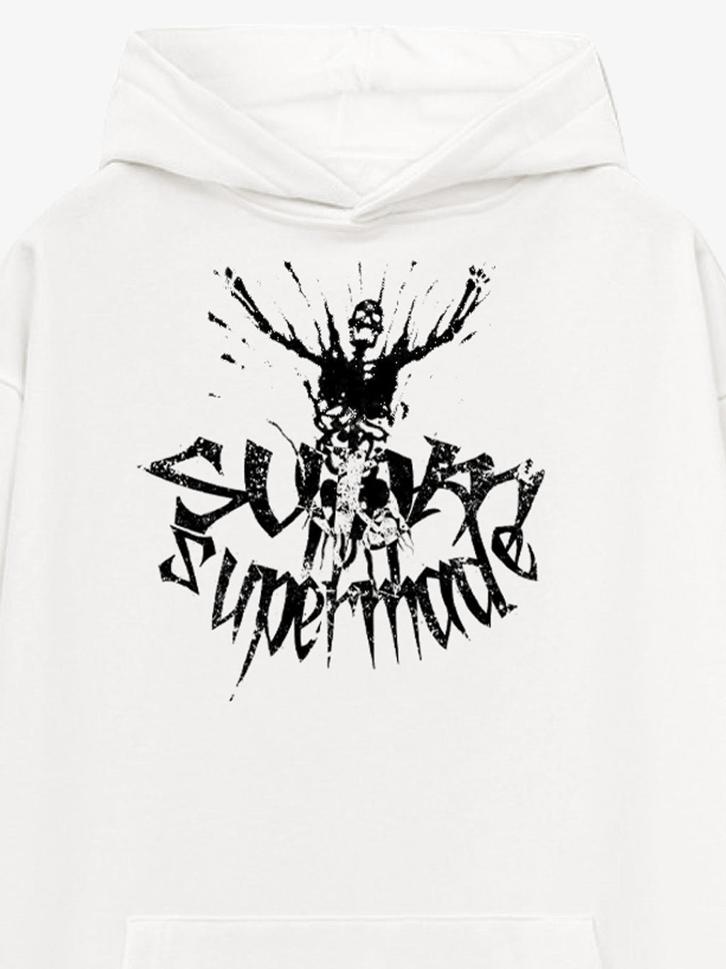 Gothic Devil Graphic Washed Hoodie
