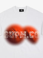 SUPM Foam Texture Basketball Pattern Graphic T-Shirt