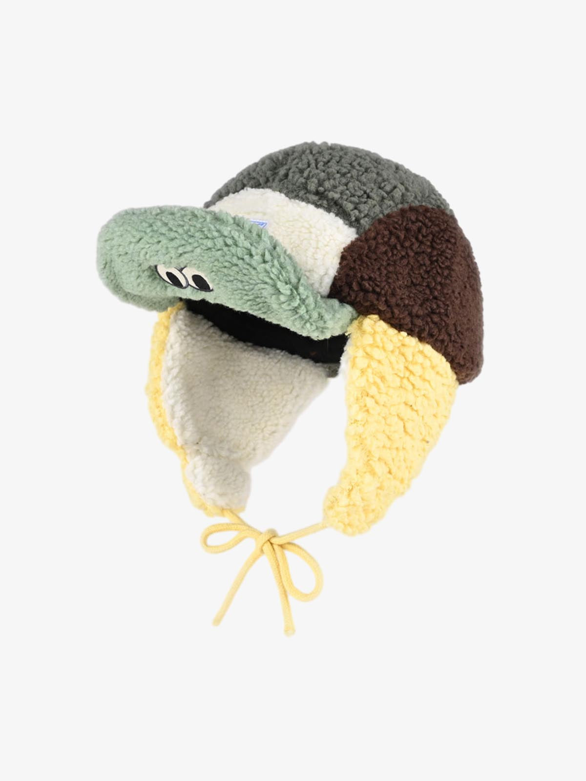 Block Faux Sherpa Frog Ear Flap Hat