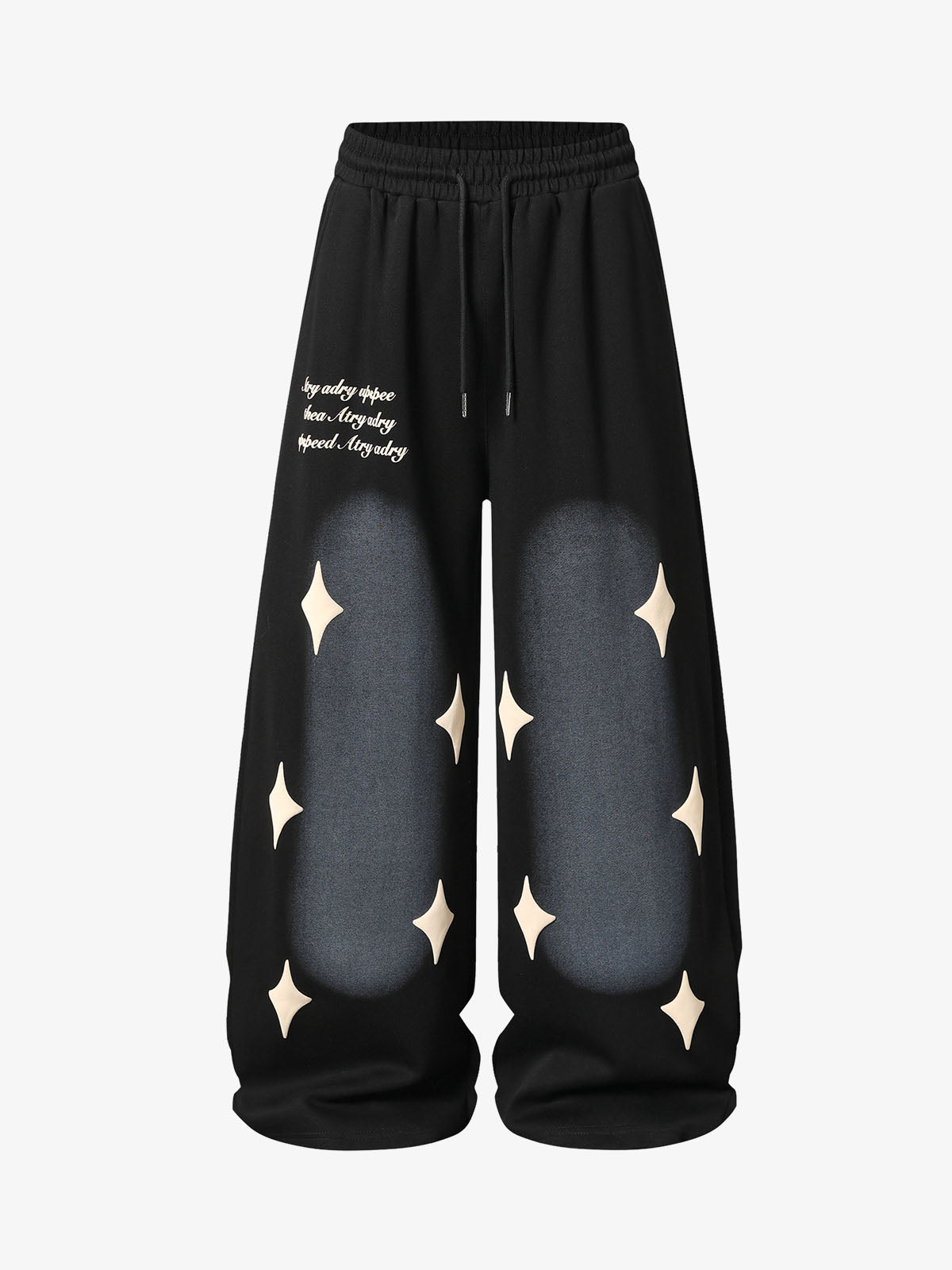 Spray Paint Star Print Distressed Sweatpants