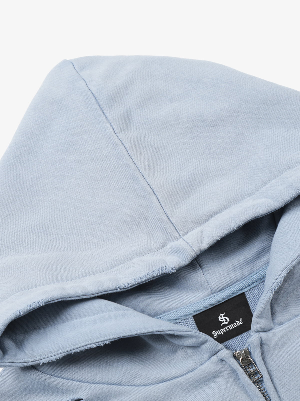 Distressed Graphic Print Zip Up Hoodie