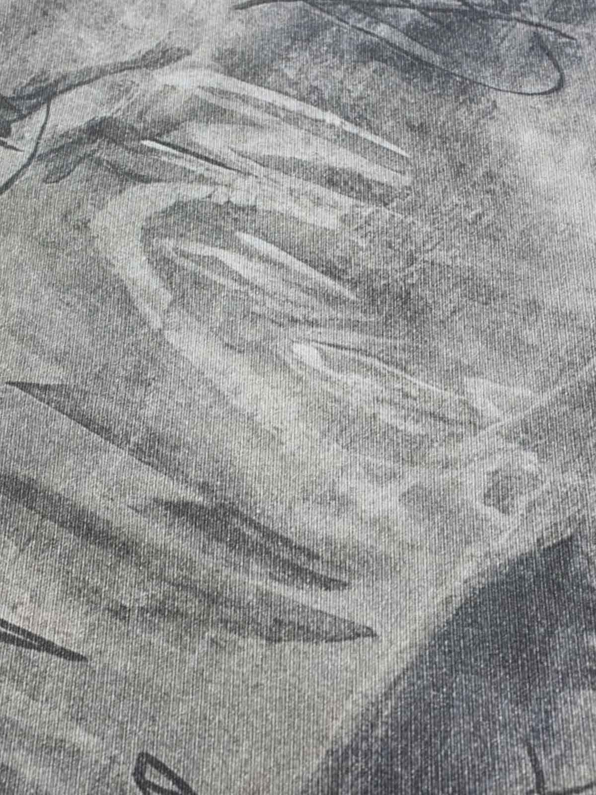 Hand Drawn Scribble Print Baggy Jeans