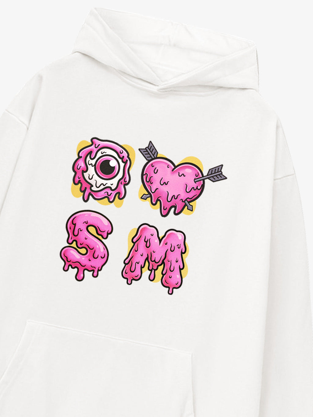 Street Dripping Letter Eyeball Graffiti Hoodie