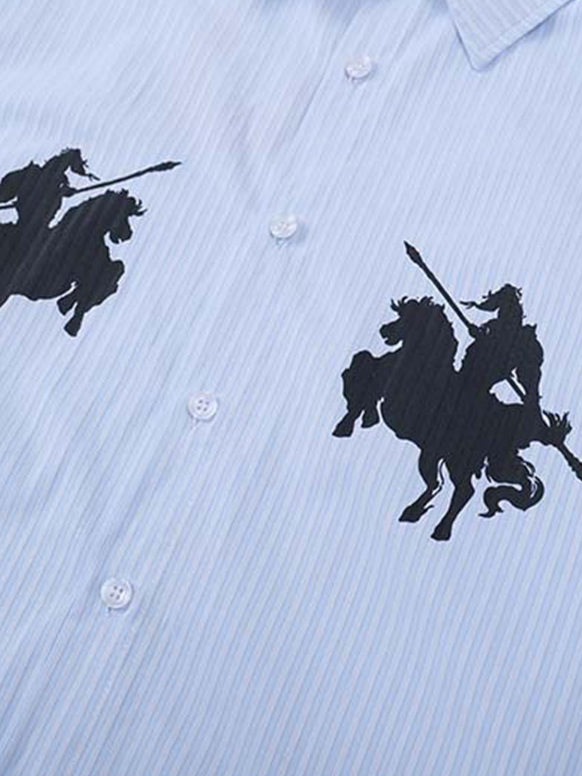 Striped Equestrian Print Shirt